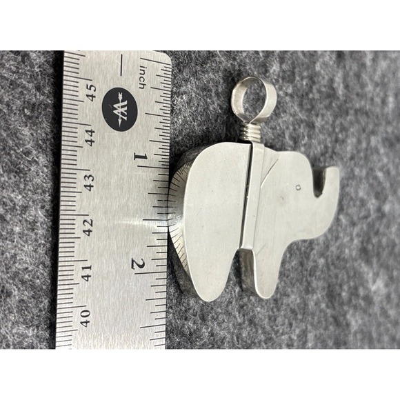 Handmade Sterling Silver Elephant Pendant W/18" .925 Robe Chain Safari Wildlife - Picture 12 of 15